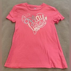 NFL Detroit Lions Girls Pink Heart Graphic Tee - Sz M (10/12)